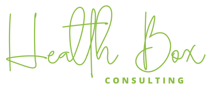 Schriftzug Health Box Consulting in grüner Schriftfarbe